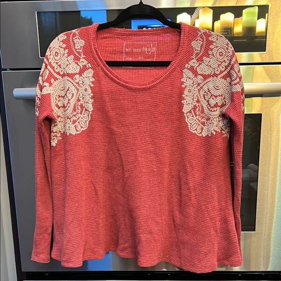 Free People Tops - Free People Orange Embellished Long Sleeve‎ Hoodie